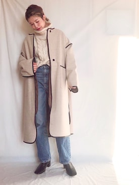 「DHOLIC STYLE（ディーホリックスタイル）のアイテム（ベスト）」を使った、𝕂𝔼𝕀𝕂𝕆さん（レディース・160cm）の冬コーディネート