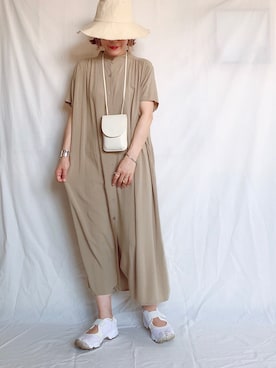 「Libra Cue（リブラ キュー）のアイテム（ワンピース/ドレス）」を使った、𝕂𝔼𝕀𝕂𝕆さん（レディース・160cm）の夏コーディネート