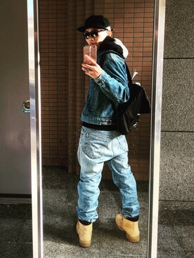 「ドラフトリーバイス」｜「アイテム（キャップ）」を使った、TFFさん（メンズ・167cm）の冬コーディネート