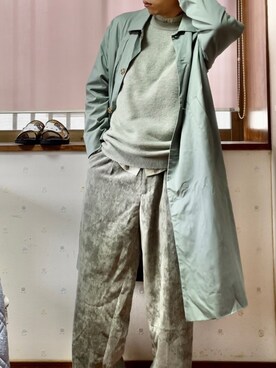 「ペールトーン」｜「アイテム（ステンカラーコート）」を使った、ariick5さん（メンズ・170cm）の冬コーディネート