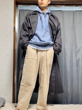 「ペールトーン」｜「アイテム（トレンチコート）」を使った、ariick5さん（メンズ・170cm）の冬コーディネート