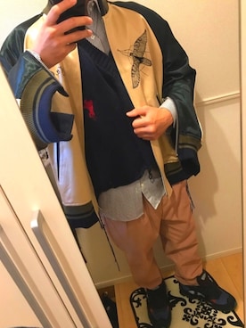 「doublet（ダブレット）のアイテム（ニット/セーター）」を使った、Knn.さん（メンズ・163cm）の冬コーディネート