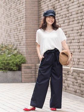 「アイテム（キャスケット）」を使った、NBB STAFF05さん（レディース・158cm）の春コーディネート