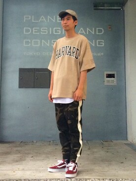 「ハーバード大学」｜大谷和宏さん（メンズ・175cm）の夏コーディネート