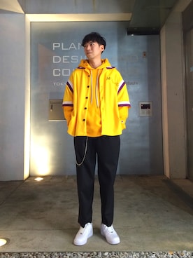 「MONKEY TIME（モンキータイム）のアイテム（ウォレットチェーン）」を使った、大谷和宏さん（メンズ・175cm）の冬コーディネート