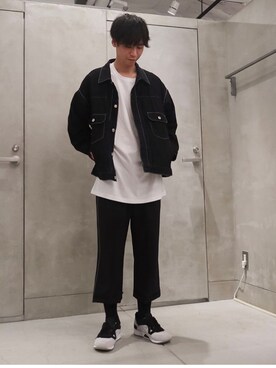 「MONKEY TIME（モンキータイム）のアイテム（デニムジャケット）」を使った、大谷和宏さん（メンズ・175cm）の春コーディネート