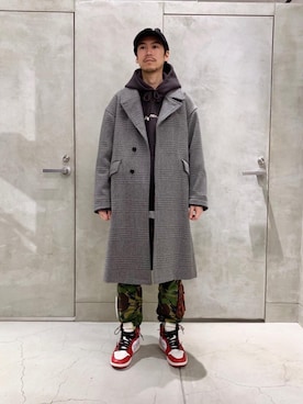 「united arrows」｜「アイテム（チェスターコート）」を使った、大谷和宏さん（メンズ・175cm）の秋コーディネート