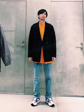 「FILLING PIECES（フィリングピース）のアイテム」を使った、大谷和宏さん（メンズ・175cm）の春コーディネート