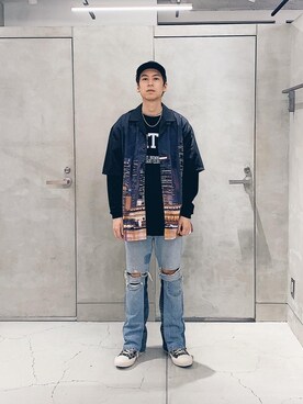 「PRiVATE LESSONS（プライベート レッスンズ）のアイテム」を使った、大谷和宏さん（メンズ・175cm）の春コーディネート