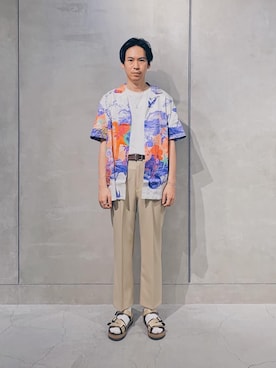 「MONKEY TIME（モンキータイム）のアイテム（ブレスレット）」を使った、大谷和宏さん（メンズ・175cm）の夏コーディネート