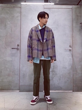 「FUTUR（フューチャー）のアイテム」を使った、大谷和宏さん（メンズ・175cm）の秋コーディネート