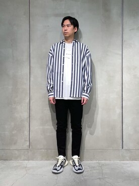 「Positive Message（ポジティブメッセージ）のアイテム」を使った、大谷和宏さん（メンズ・175cm）の春コーディネート