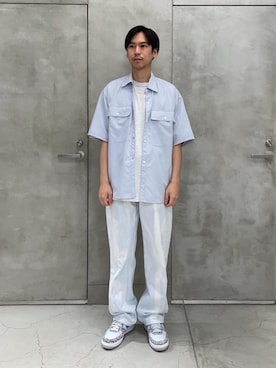 「MONKEY TIME（モンキータイム）の＜monkey time＞ TWIST CHAINE NC/ネックレス（ネックレス、シルバー系）」を使った、大谷和宏さん（メンズ・175cm）の春コーディネート