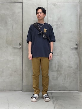 「THE NORTH FACE（ザノースフェイス）の＜THE NORTH FACE＞ COTTON OX LIGHT PT/パンツ（その他パンツ、ブラウン系）」を使った、大谷和宏さん（メンズ・175cm）の春コーディネート