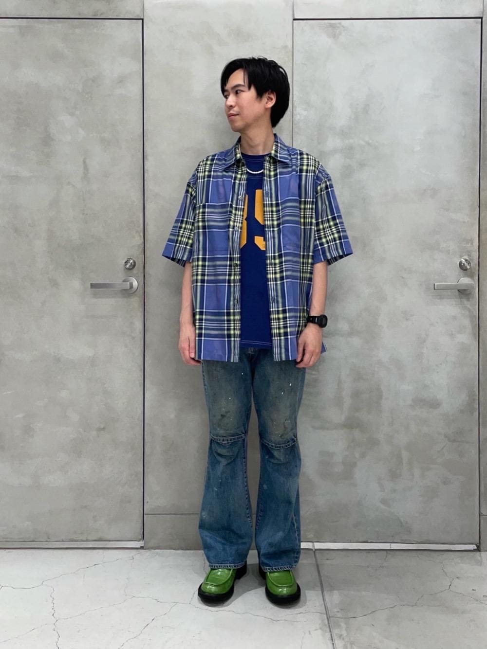 JieDa × monkey time＞ DAMAGE DENIM FLAIR PT/フレアデニムを使った