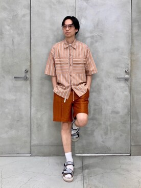 「MONKEY TIME（モンキータイム）の＜monkey time＞ SINGLE CHAIN NECKLACE/ネックレス（ネックレス、ゴールド系）」を使った、大谷和宏さん（メンズ・175cm）の夏コーディネート