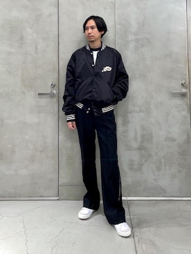 「SKOOKUM（スクーカム）のアイテム（ナイロンジャケット）」を使った、大谷和宏さん（メンズ・175cm）の秋コーディネート