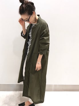 「ボートネック」｜「アイテム（その他アウター）」を使った、yukaさん（レディース・156cm）の春コーディネート