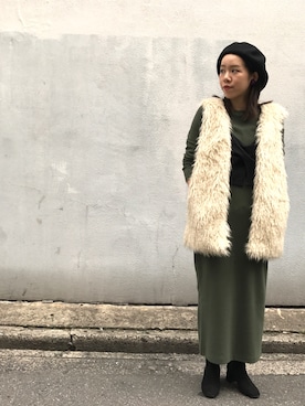 ワンピースを使った ファーベスト のレディース人気ファッションコーディネート Wear ワンピースを使った ファーベスト のレディース人気ファッションコーディネート Wear