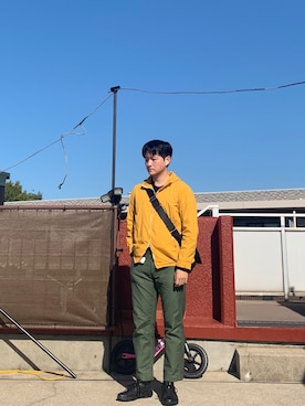 「orslow」｜「アイテム（マウンテンパーカー）」を使った、ハンギョルさん（メンズ・177cm）の秋コーディネート