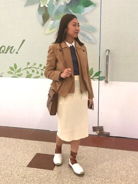 「initial（イニシャル）のアイテム（ブルゾン）」を使った、Noel Chanさん（レディース・160cm）の冬コーディネート
