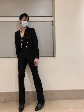 「CELINE」｜「アイテム（スラックス）」を使った、穎川ゆうきさん（メンズ・175cm）の春コーディネート