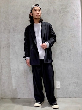 「FRUIT OF THE LOOM（フルーツオブザルーム）のアイテム（スウェット）」を使った、SHINPEIさん（メンズ・170cm）の春コーディネート