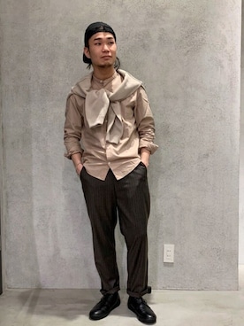 「アイテム（シャツ/ブラウス、ピンク系）」を使った、SHINPEIさん（メンズ・170cm）の春コーディネート