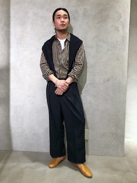 「417 EDIFICE（フォーワンセブンエディフィス）のアイテム（スリッポン）」を使った、SHINPEIさん（メンズ・170cm）の春コーディネート