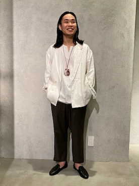 「417 EDIFICE（フォーワンセブンエディフィス）のアイテム（スリッポン）」を使った、SHINPEIさん（メンズ・170cm）の春コーディネート