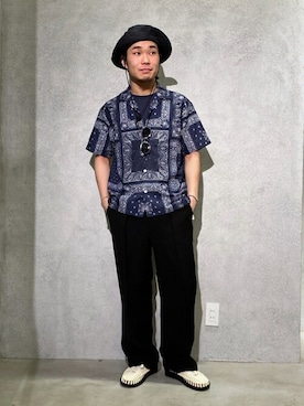 「柄シャツ」｜SHINPEIさん（メンズ・170cm）の夏コーディネート