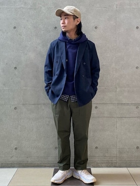 「FRUIT OF THE LOOM（フルーツオブザルーム）のアイテム（キャップ）」を使った、SHINPEIさん（メンズ・170cm）の秋コーディネート