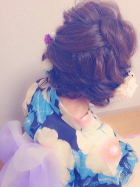 「ふりふ（フリフ）のアイテム（浴衣）」を使った、かなむさん（レディース・158cm）の夏コーディネート