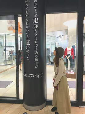 「LILY BROWN（リリーブラウン）のアイテム（帽子）」を使った、かなむさん（レディース・158cm）の秋コーディネート