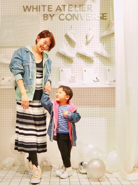 「こども ビームス（コドモビームス）のアイテム」を使った、榮 樹実さん（レディース・166cm）の春コーディネート
