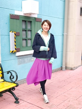 「TATRAS（タトラス）のアイテム（トレンチコート）」を使った、榮 樹実さん（レディース・166cm）の春コーディネート