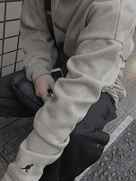 「MYne（マイン）のアイテム（その他パンツ）」を使った、カリスマさん（メンズ・174cm）の冬コーディネート