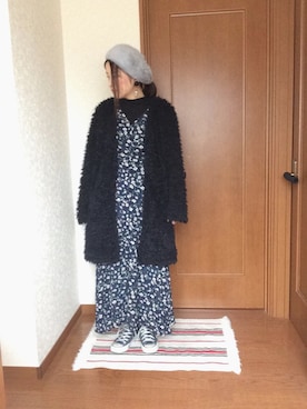 「RETRO GIRL（レトロガール）のアイテム（ノーカラージャケット）」を使った、♡あーりん♡さん（レディース・154cm）の冬コーディネート