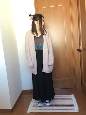 「フープイヤリング」｜「アイテム（その他）」を使った、♡あーりん♡さん（レディース・154cm）の冬コーディネート