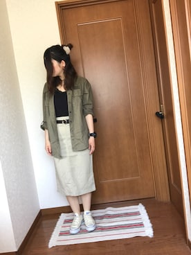 「アイテム（バレッタ/ヘアクリップ、ホワイト系）」を使った、♡あーりん♡さん（レディース・154cm）の春コーディネート