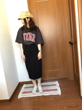 「チープカシオ」｜「アイテム（キャップ）」を使った、♡あーりん♡さん（レディース・154cm）の春コーディネート