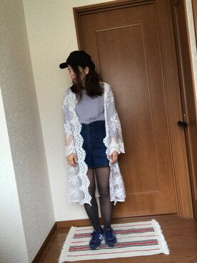 「Lattice（Lattice）のアイテム（キャスケット）」を使った、♡あーりん♡さん（レディース・154cm）の春コーディネート