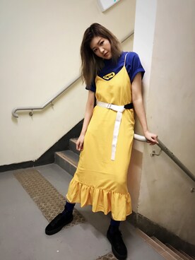 「MONKI」｜Lydia Liu さん（レディース・171cm）の夏コーディネート