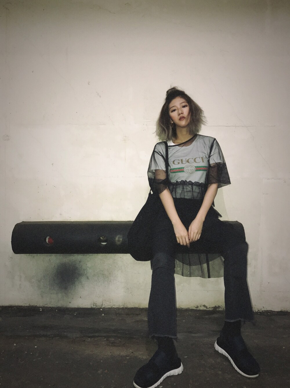 Lydia Liu さんの「Gucci print cotton t-shirt（GUCCI）」を使ったコーディネート