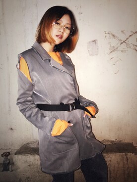 「orange」｜Lydia Liu さん（レディース・171cm）の秋コーディネート