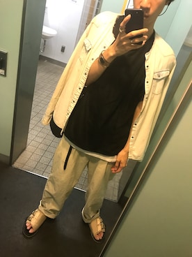 「soe（ソーイ）のアイテム（Tシャツ/カットソー）」を使った、kita6さん（メンズ・178cm）の夏コーディネート