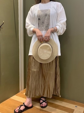 「RAY CASSIN（レイカズン）のアイテム（トップス）」を使った、たばさんさん（レディース・157cm）の夏コーディネート