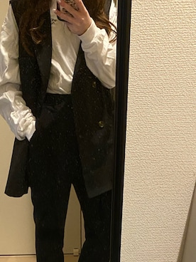 「セットアップ風」｜「アイテム（ノーカラージャケット）」を使った、kanachiさん（レディース・159cm）の春コーディネート