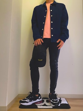 「Guess（ゲス）のアイテム（デニムジャケット）」を使った、TAIGA  さん（メンズ・169cm）の春コーディネート