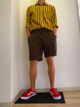 「Guess（ゲス）のアイテム（シャツ/ブラウス）」を使った、TAIGA  さん（メンズ・169cm）の夏コーディネート